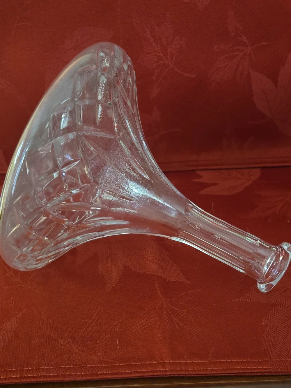 Cut Crystal Ship's Decanter with Faceted Stopper